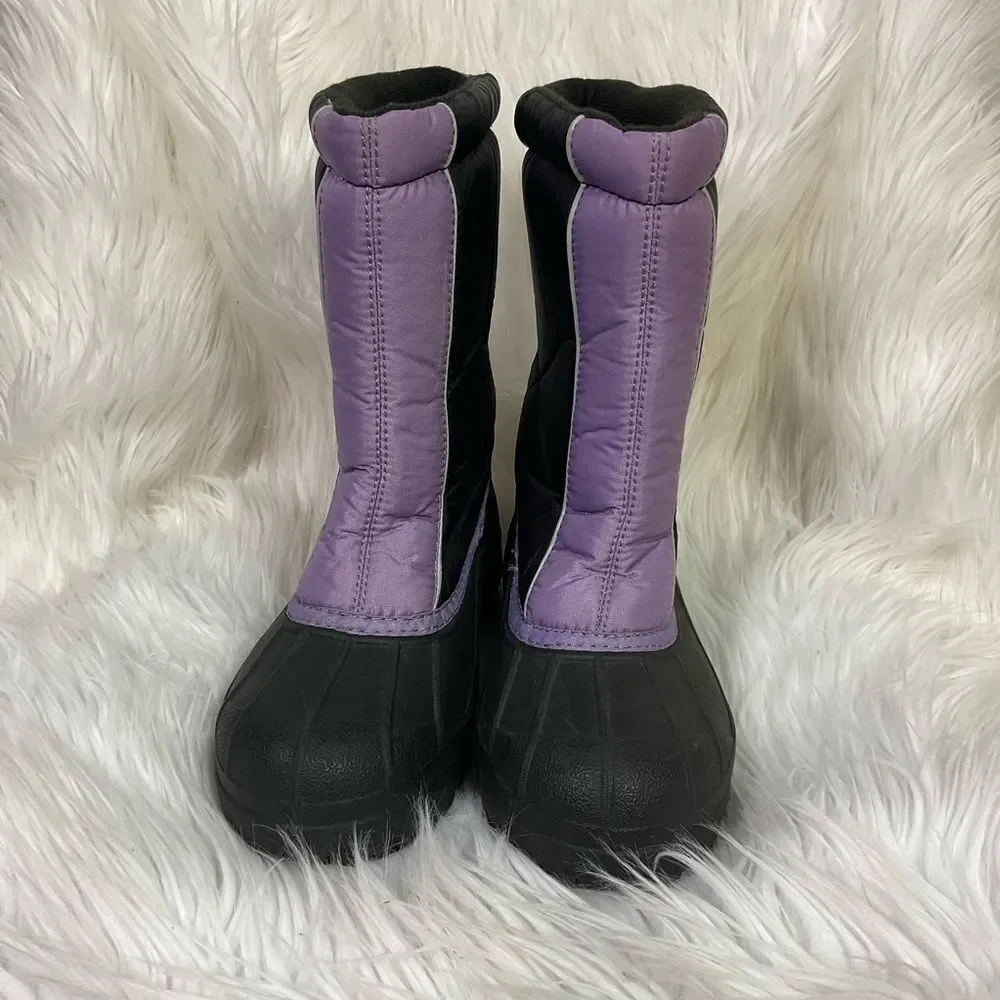 Sorel snow command black purple winter pull on boots 4